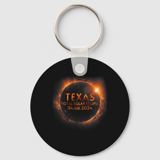Chaveiro Texas Total Solar Eclipse 8 de abril de 2024 Texas (Frente)