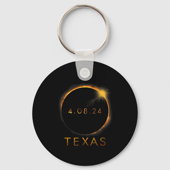 Chaveiro Texas Total Solar Eclipse 8 de abril de 2024 Texas (Frente)