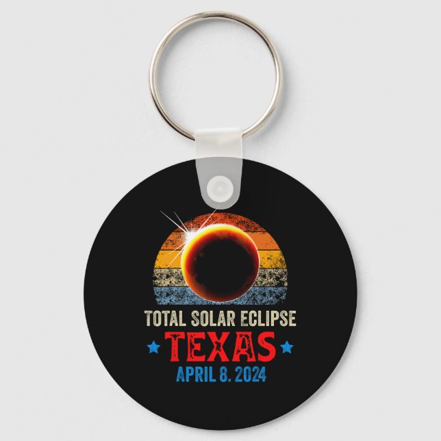 Chaveiro Texas Total Solar Eclipse 8 de abril de 2024 Texas (Frente)