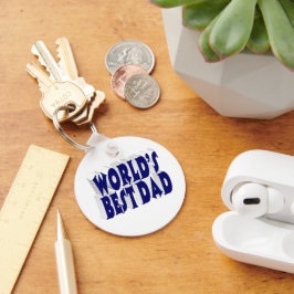 Chaveiro Texto 3d azul escuro do melhor Pai