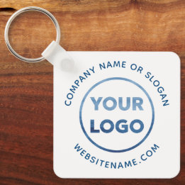 Chaveiro Texto azul do logotipo personalizado sobre troca c