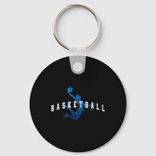 Chaveiro Texto da Equipe Azul da Varsity do Jogador de Sket (Frente)