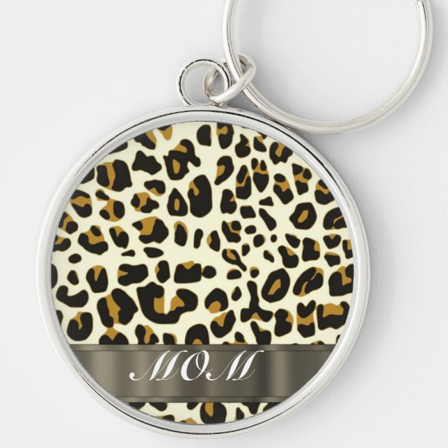 Chaveiro Texto da mãe de impressão leopardo (Frente)