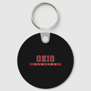 Chaveiro Texto da Vintage Vermelha da Boliche de Ohio
