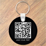 Chaveiro Texto de código QR personalizado Negócios brancos<br><div class="desc">Carregue um código QR, adicione texto e crie facilmente seu chaveiro personalizado. Clique em EDITAR para alterar a cor de fundo ou a cor do texto. Você pode TRANSFERIR este DESIGN em outros produtos do Zazzle e ajustá-lo ao ajustado da maioria dos itens do Zazzle. Os designs Standard Studio são...</div>