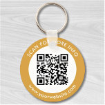 Chaveiro Texto de código QR personalizado Negócios brancos<br><div class="desc">Carregue um código QR, adicione texto e crie facilmente seu chaveiro personalizado. Clique em PERSONALIZAR AINDA para alterar a cor de fundo ou a cor do texto. Você pode TRANSFERIR este DESIGN em outros produtos do Zazzle e ajustá-lo ao ajustado da maioria dos itens do Zazzle. Os designs Standard Studio...</div>