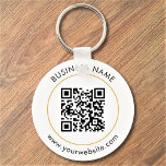 Chaveiro Texto de código QR personalizado Negócios brancos<br><div class="desc">Carregue um código QR, adicione texto e crie facilmente seu chaveiro personalizado. Clique em EDITAR para alterar a cor de fundo ou a cor do texto. Você pode TRANSFERIR este DESIGN em outros produtos do Zazzle e ajustá-lo ao ajustado da maioria dos itens do Zazzle. Os designs Standard Studio são...</div>