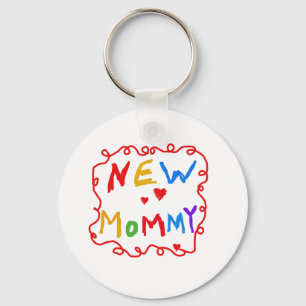 Chaveiro Texto de Cores Primárias Novas Camisetas de Mamães
