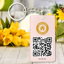 Chaveiro Texto do logotipo de código QR personalizado - Cor