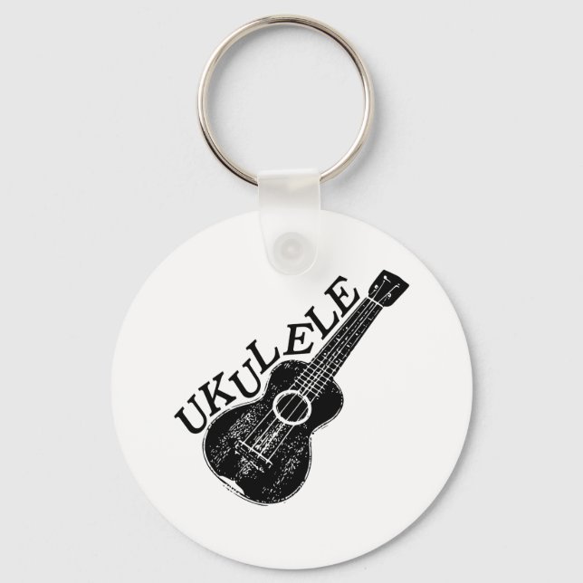 Chaveiro Texto E Imagem Do Ukulele (Frente)