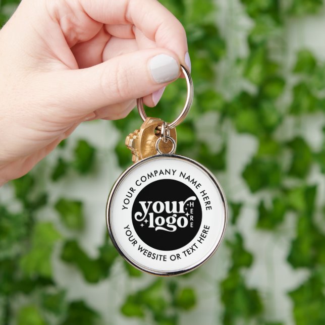 Chaveiro Texto moderno do logotipo comercial da empresa per (Mão)