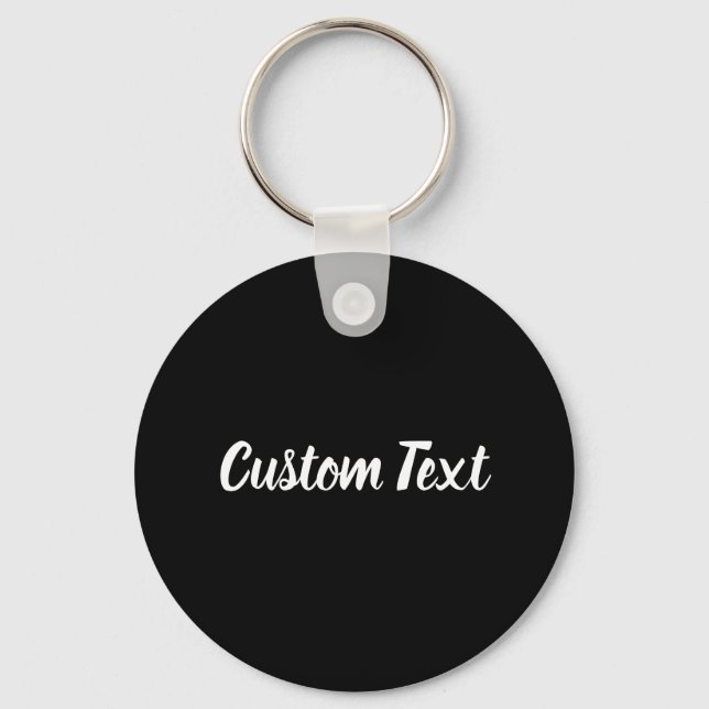 Chaveiro Texto Personalizado a Preto com Script Branco (Frente)