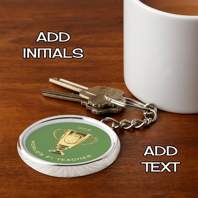 Chaveiro Texto personalizado do professor número um do mund (Criador carregado)