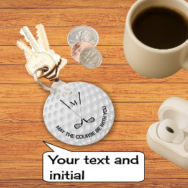 Chaveiro Texto personalizado dos clubes de golfe monograma