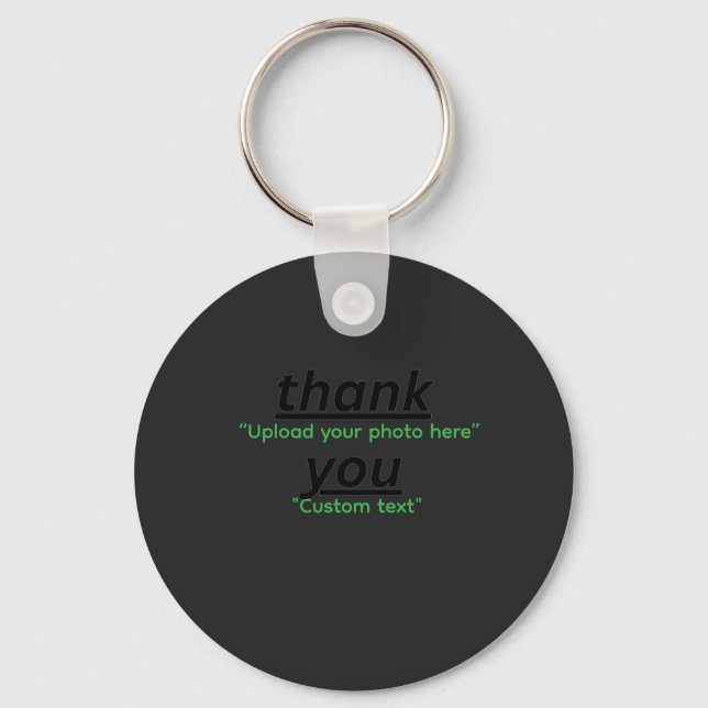 Chaveiro Texto Personalizado & Envie Sua Foto Personalizada (Frente)