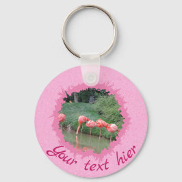 Chaveiro Texto personalizado moderno e 2 fotos em padrão ro