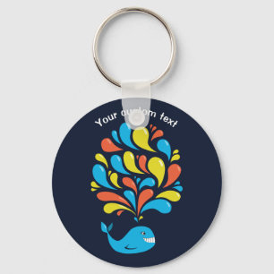 Chaveiro Texto Personalizado Para Crianças De Baleia Feliz