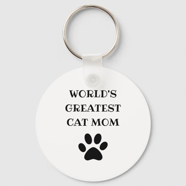 Chaveiro Texto Personalizado Personalizado da Maior Mãe Cat (Frente)