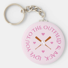 Chaveiro Texto personalizado romeno de baseball rosa