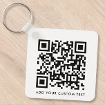Chaveiro Texto Personalizado Simples Limpo e Limpo do Códig<br><div class="desc">Um simples modelo de chaveiro de código QR branco personalizado num estilo minimalista moderno que pode ser facilmente atualizado com o seu código QR e texto personalizado,  por exemplo,  digitalize-me para...  #QRcode #chaveiro #business</div>