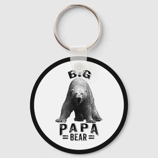 Chaveiro Texto Preto do Urso Grande do Papa e Urso Polar (Frente)