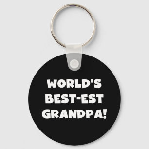 Chaveiro Texto preto ou branco do vovô do Melhor-est do mun