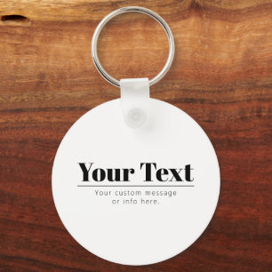 Chaveiro Texto Retro-moderno Elegante Preto & Branco