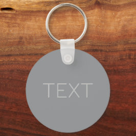 Chaveiro Texto simples com aparência tridimensional | Cinza