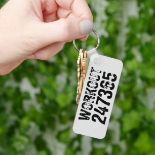 Chaveiro Texto vestido e arranhado Workout 247365 preto