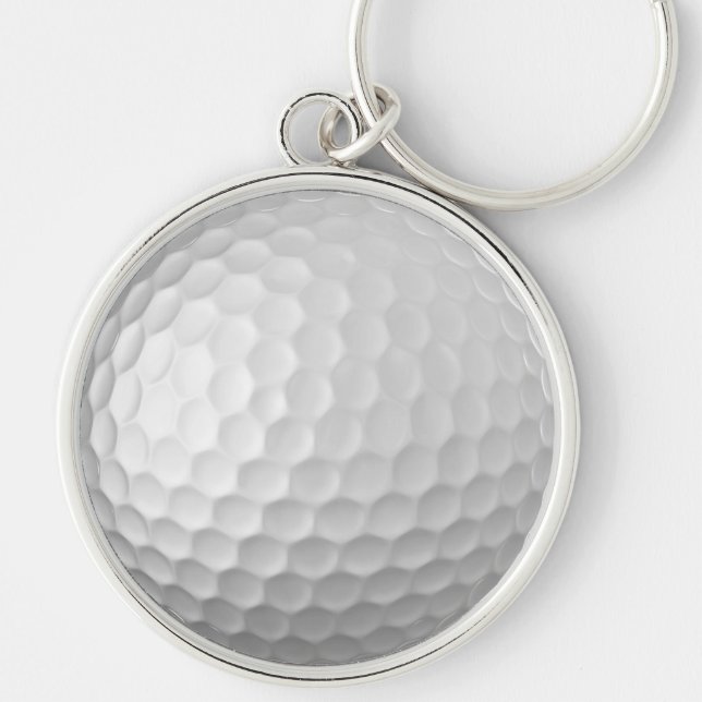 Chaveiro Textura de Bola de Golfe Branca Com Alvéolos (Frente)