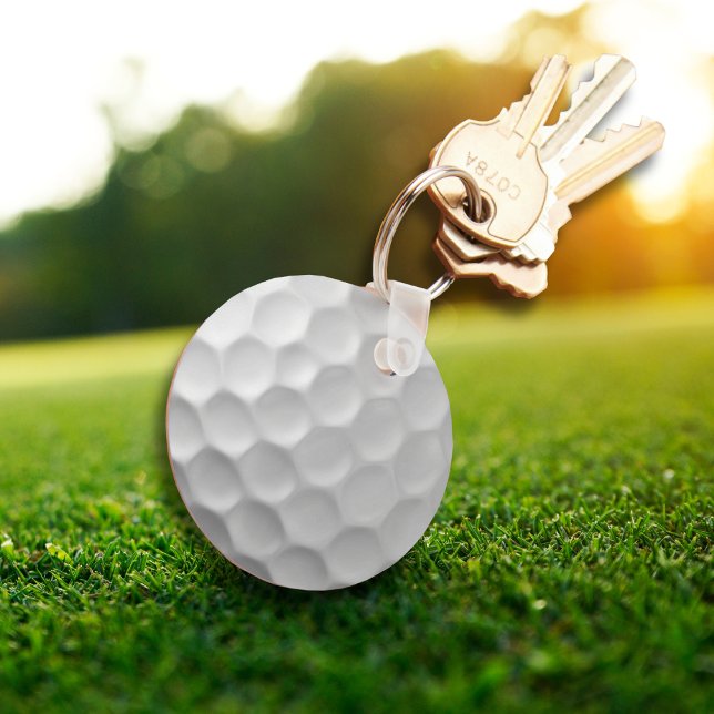Chaveiro Textura de Bola de Golfe Branca Com Reentrâncias (Criador carregado)