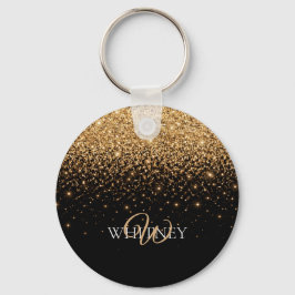 Chaveiro Textura de Luxo Elegante Brilho Dourado