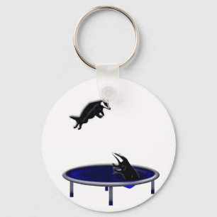 Chaveiro texugos trampolining
