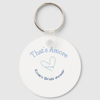 CHAVEIRO THATS AMORE BRIDAL SHOWER BLUE HEART NAME DATE SIM