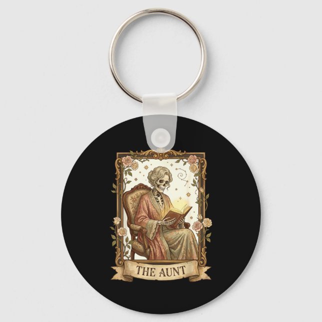 Chaveiro The Aunt Tarot Card Women Skeleton Aunty Book Love (Frente)