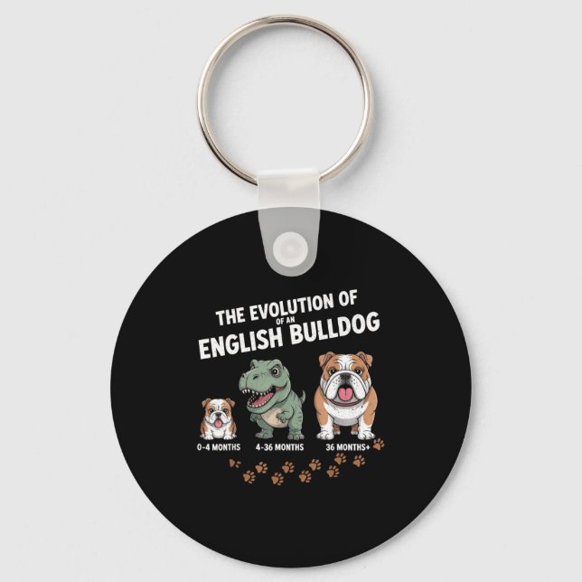 Chaveiro The Evolution Of An English Bulldog Funny  (Frente)