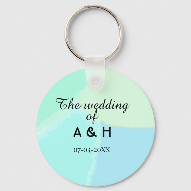 Chaveiro The wedding of add couple name initial letter date (Frente)