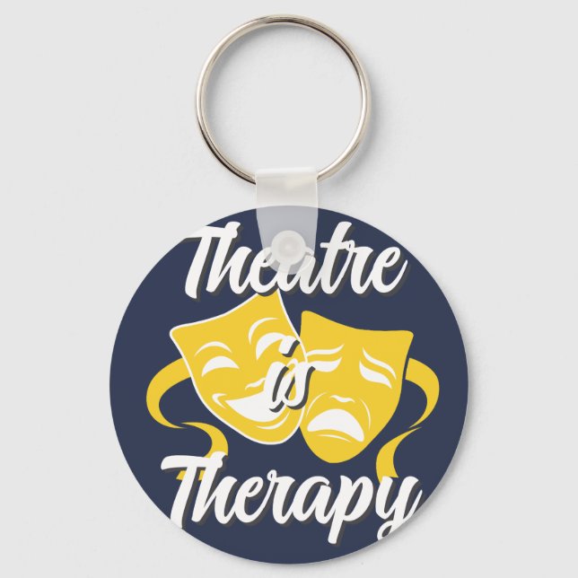Chaveiro Theatre is Therapy Comedy Tragedy Masks Keychain (Verso)