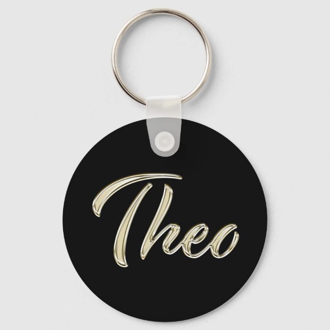 Chaveiro Theo Name whitegold Button Schlüsselanhänger (Frente)