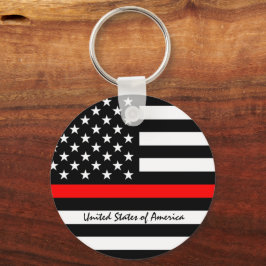 Chaveiro Thin Red Line & American Flag Fireman / escritório