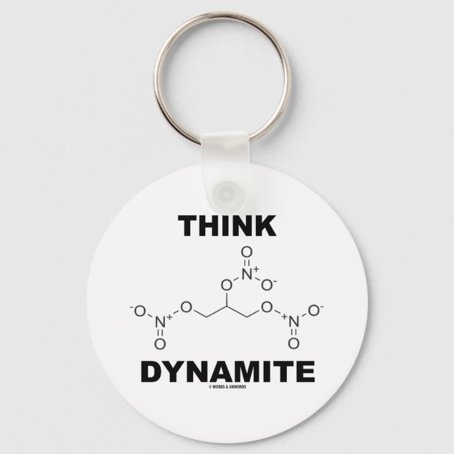 Chaveiro Think Dynamite (Molécula Química de Nitroglicerina (Frente)