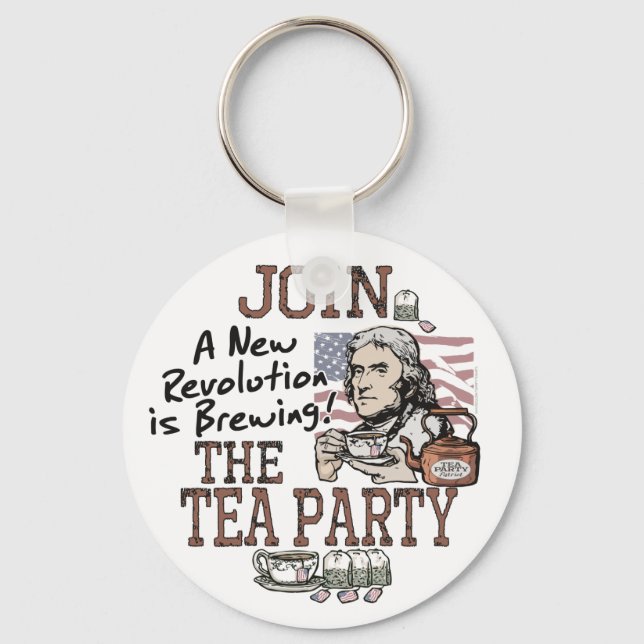 Chaveiro Thomas Jefferson Tea Party Shirts e presentes (Frente)