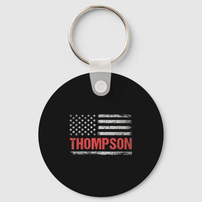Chaveiro Thompson Name American Flag - Sobrenome Thompson (Frente)