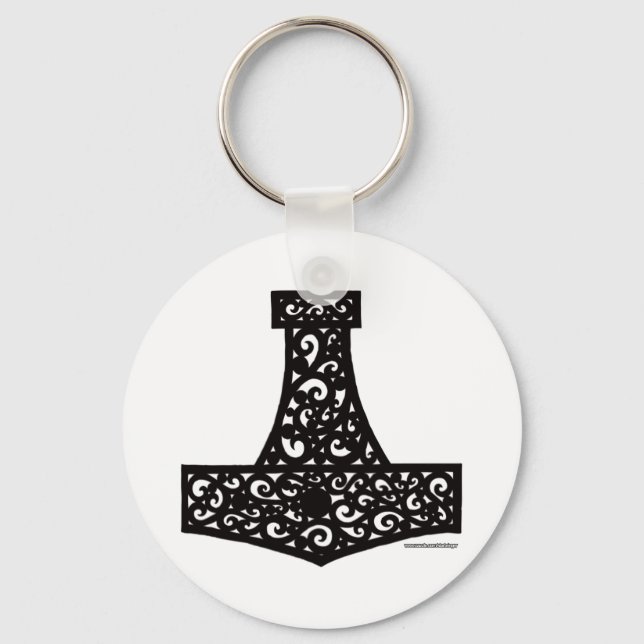 Chaveiro Thors Hammer em preto (Frente)