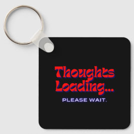 Chaveiro Thoughts Loading | Metal Square Keychain