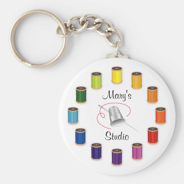 Chaveiro Threads, Agulhas e fios de costura (Frente)