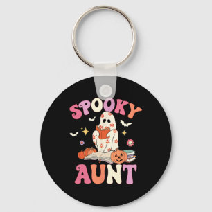Chaveiro Tia Spooky Retro Groovy Floral Ghost Halloween Co