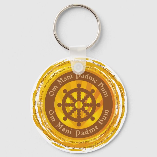 Chaveiro Tibetan Mantra Dharma Wheel (Frente)