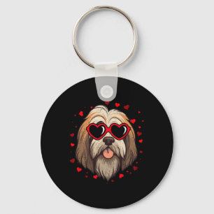Chaveiro Tibetan Terrier Dia dos Namorados Coração Amantes 