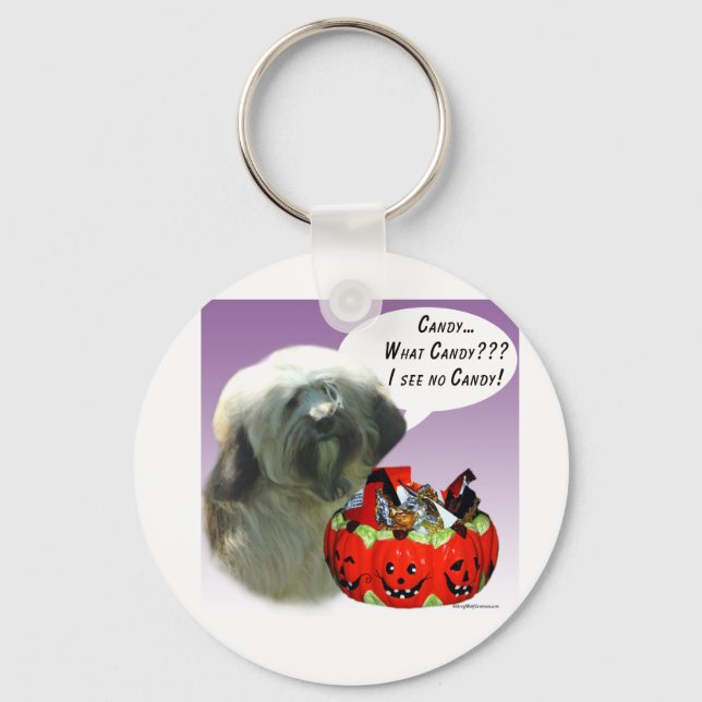 Chaveiro Tibetano Terrier Halloween Candy (Frente)